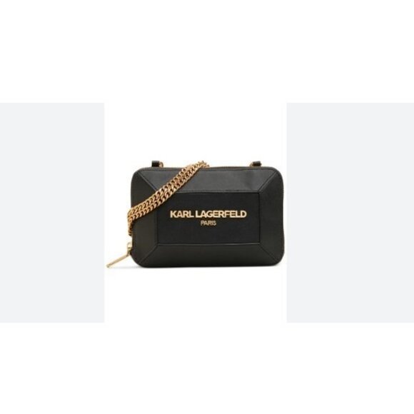 KARL LAGERFELD Paris Georgette small chain link shoulder bag - Black - Picture 1 of 6
